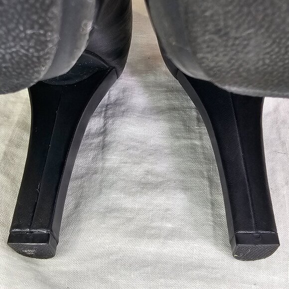 Me Too Lynessa Genuine Leather Chunky Platform Oxford Bootie Pumps 8 Black - Picture 7 of 14